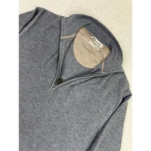 Hermitage Sweater Mens XL Gray Half Zip Mock Neck Merino Knit Pullover HRM3023